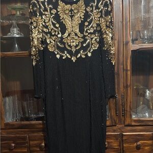 Vintage Black and Gold Dress